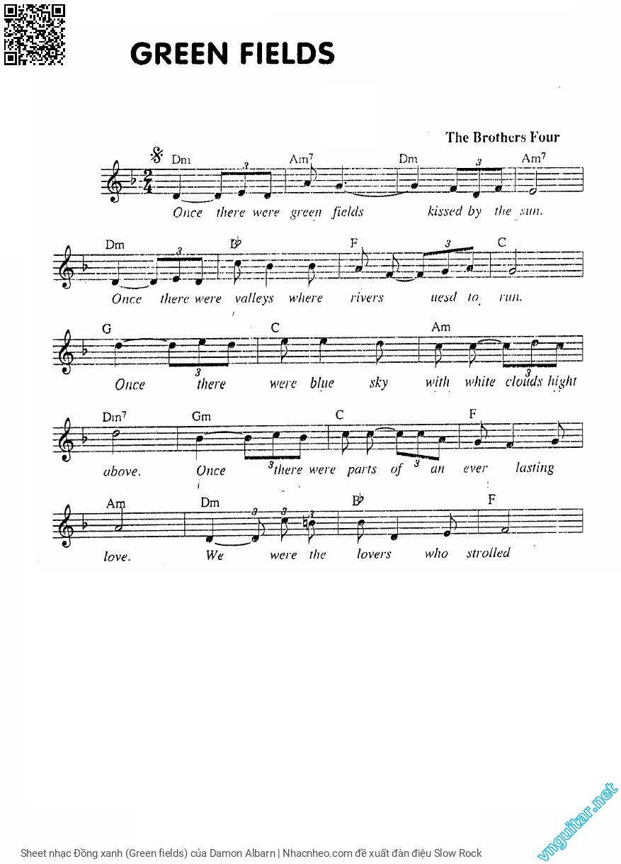 Sheet PDF of Đồng xanh (Green fields)