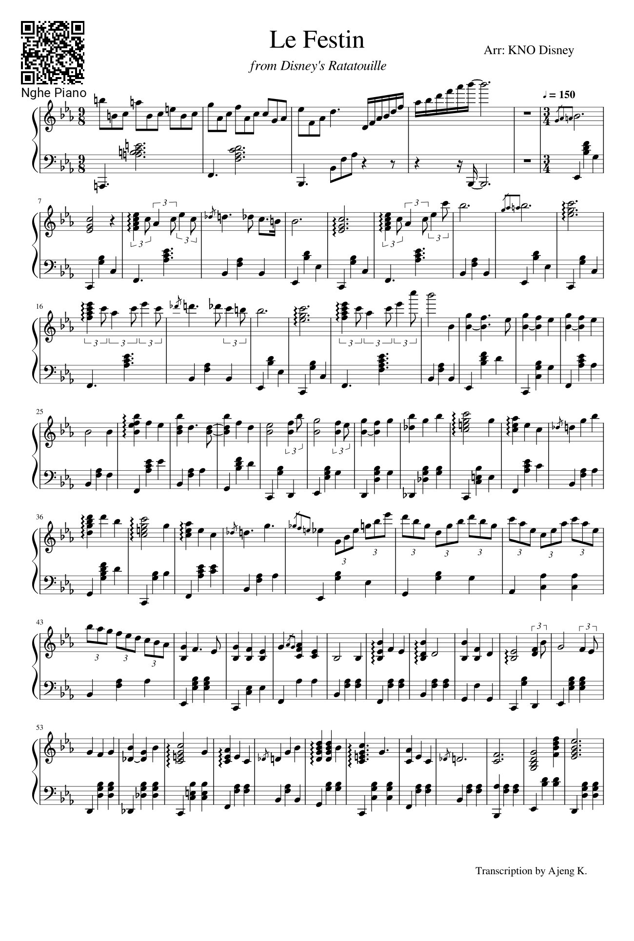 Sheet PDF of Le Festin Sheet Piano