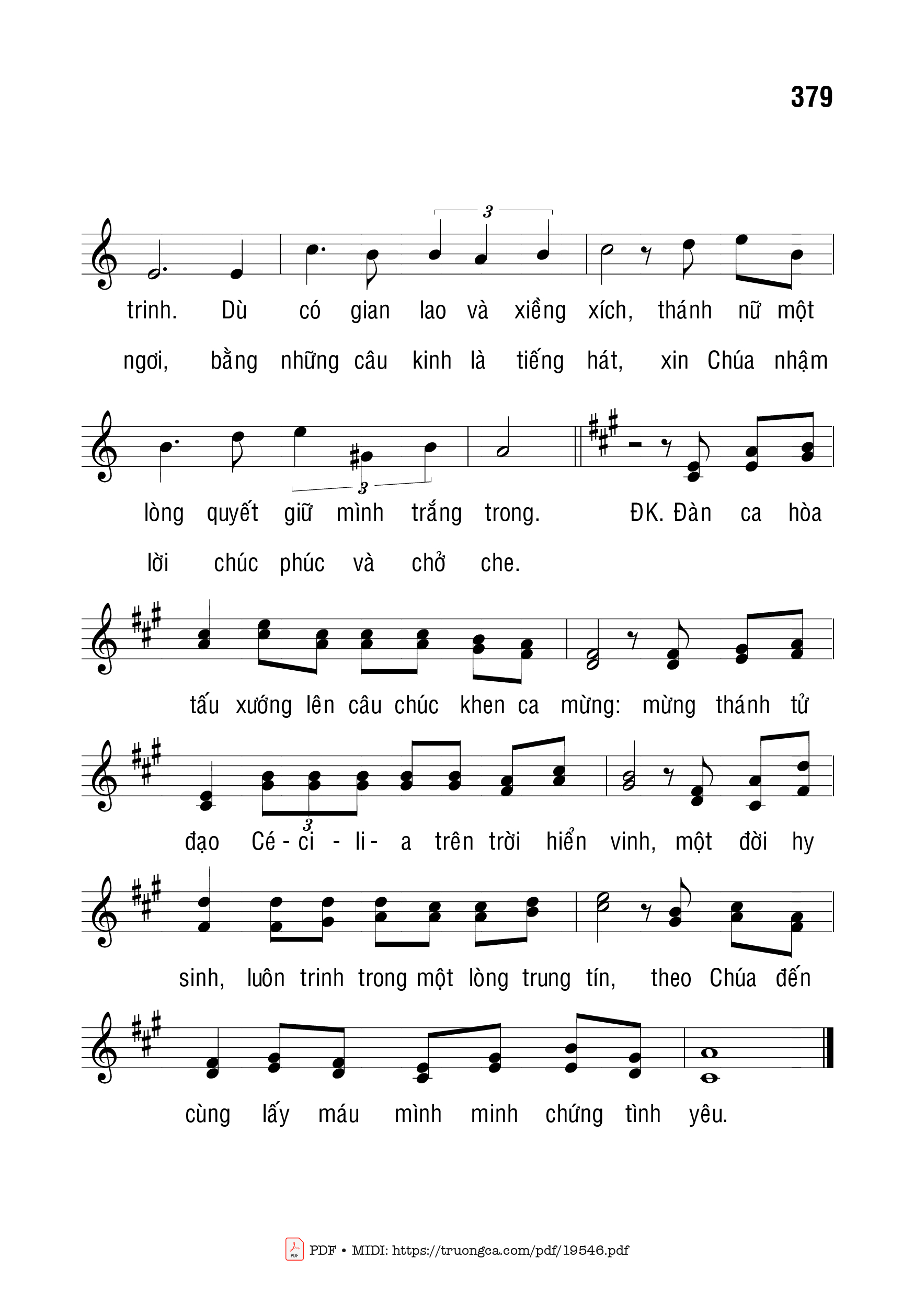 Page 2 of Sheet music PDF Thánh Cécilia - Bạch Vân