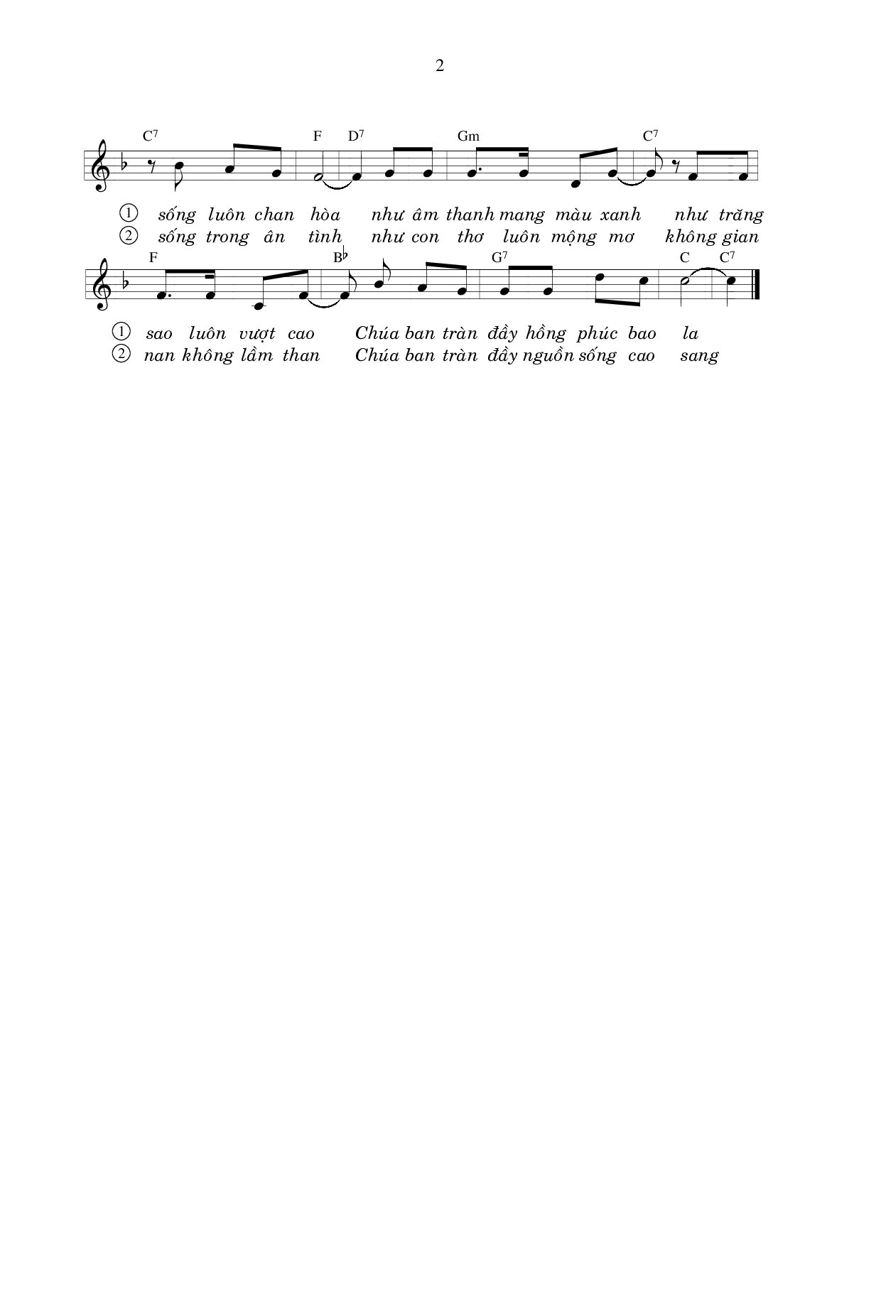 Page 2 of Sheet music PDF Cảm Tạ Chúa - Vũ Đình Ân