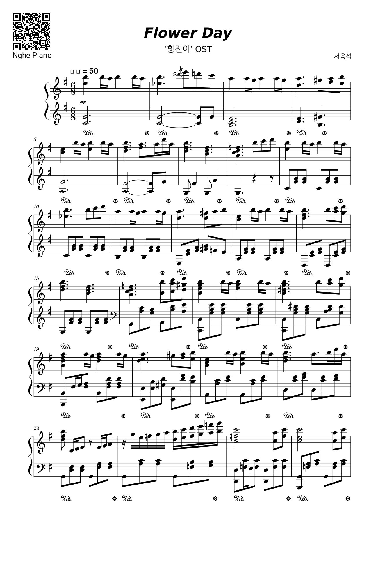 Sheet PDF of Flower Day Sheet Piano