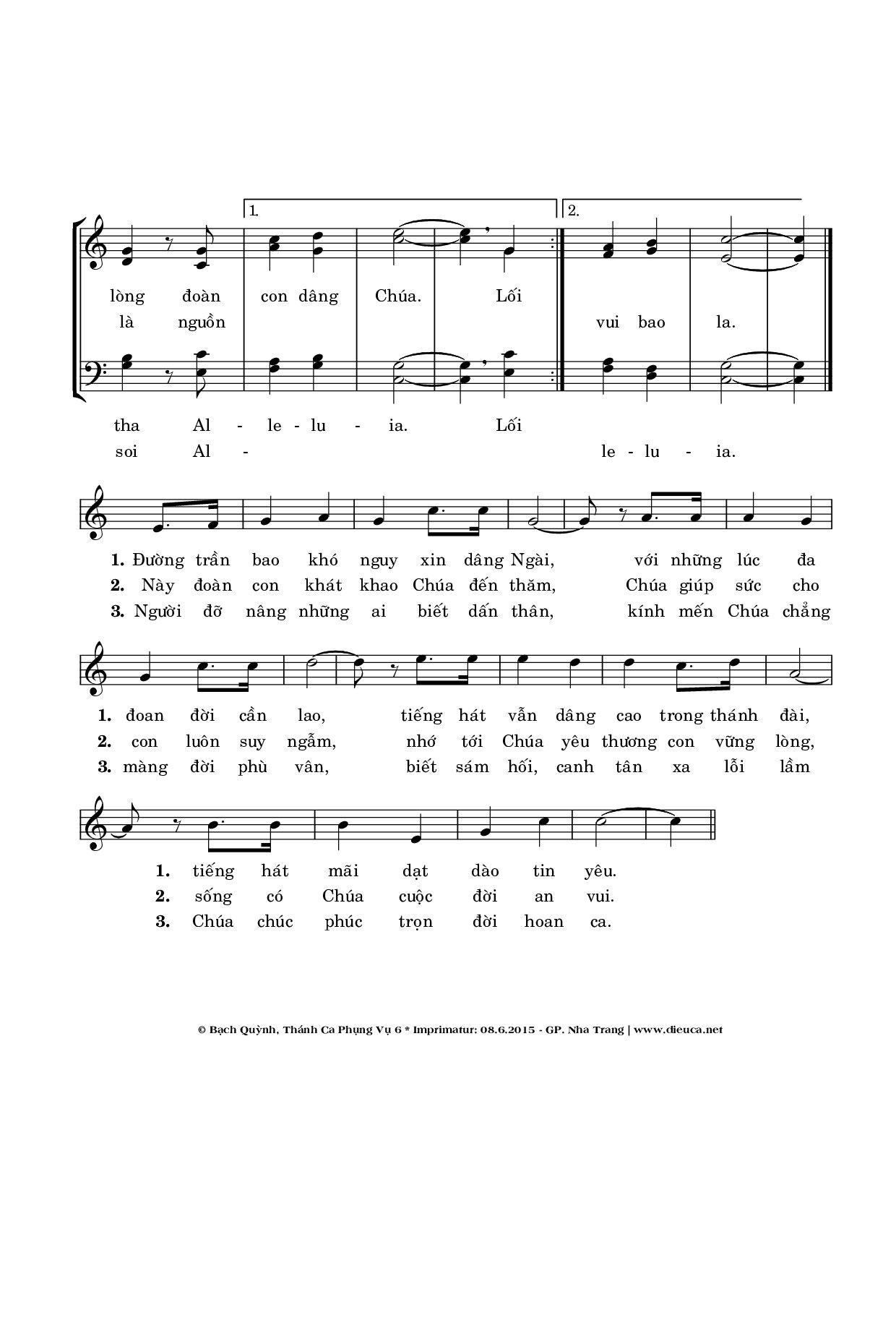 Page 2 of Sheet music PDF Bài Ca Dâng Chúa - Bạch Quỳnh