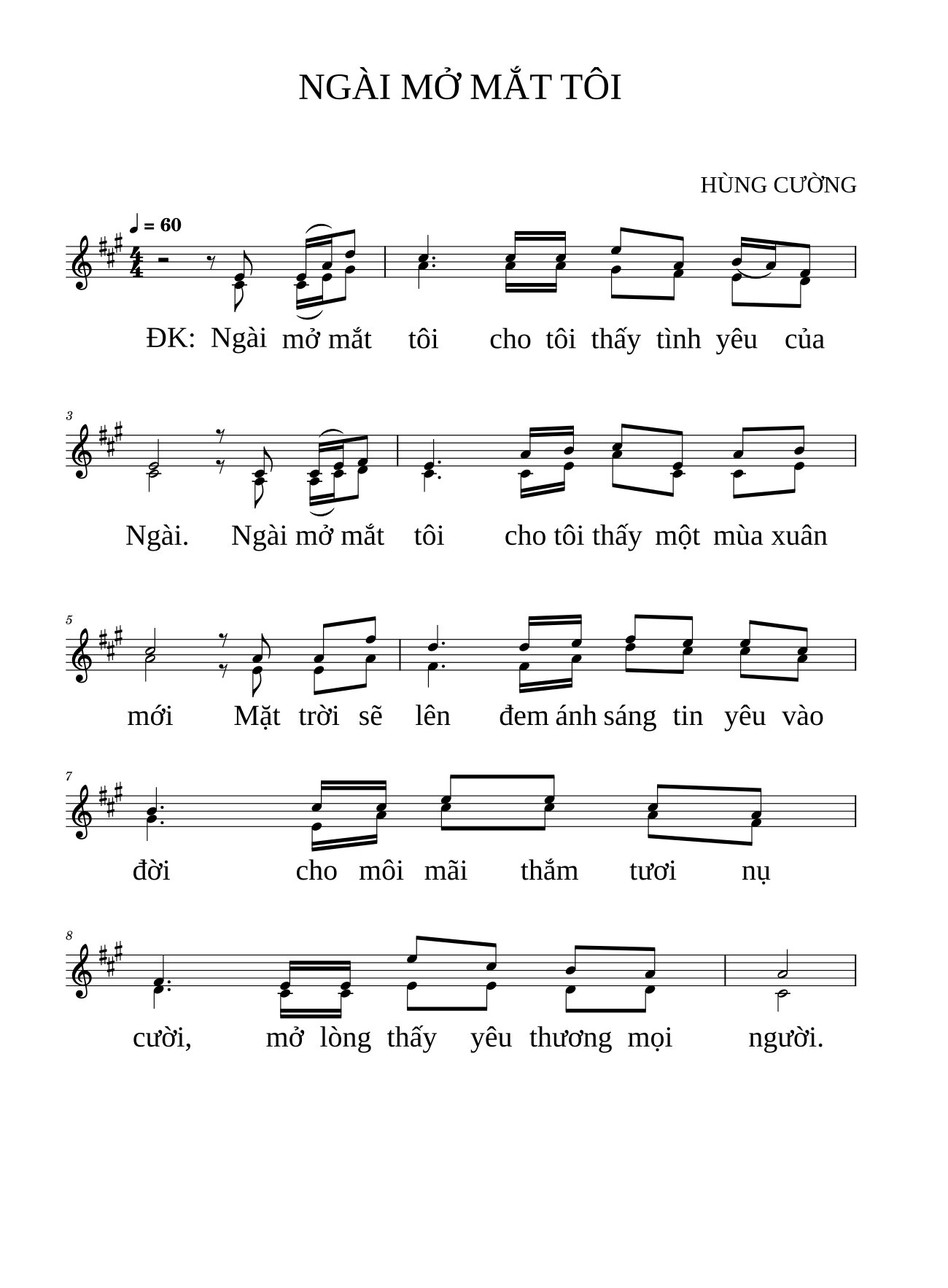 Page 2 of Sheet music PDF Ngài mở mắt tôi - Nguyễn Hùng Cường
