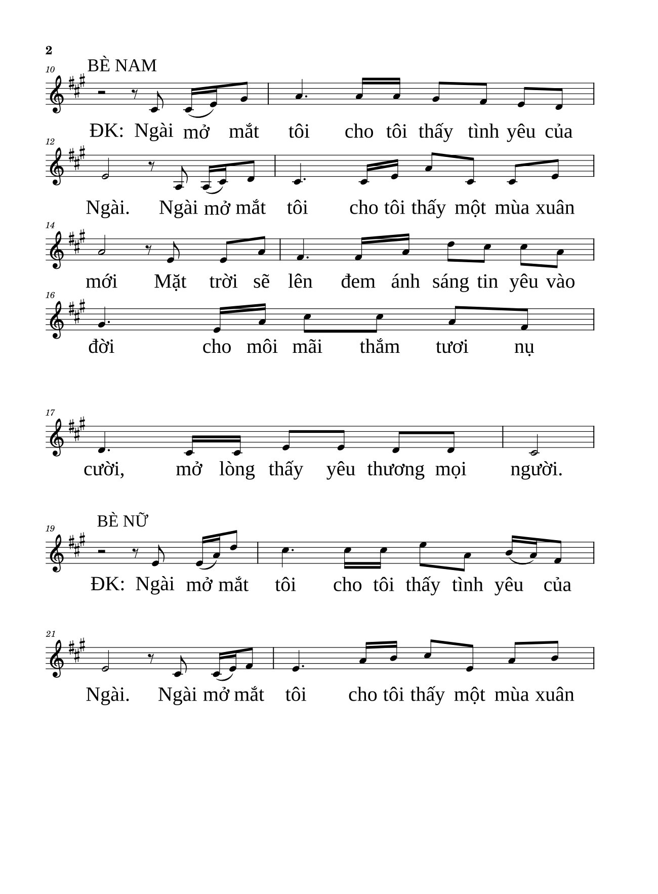 Page 3 of Sheet music PDF Ngài mở mắt tôi - Nguyễn Hùng Cường