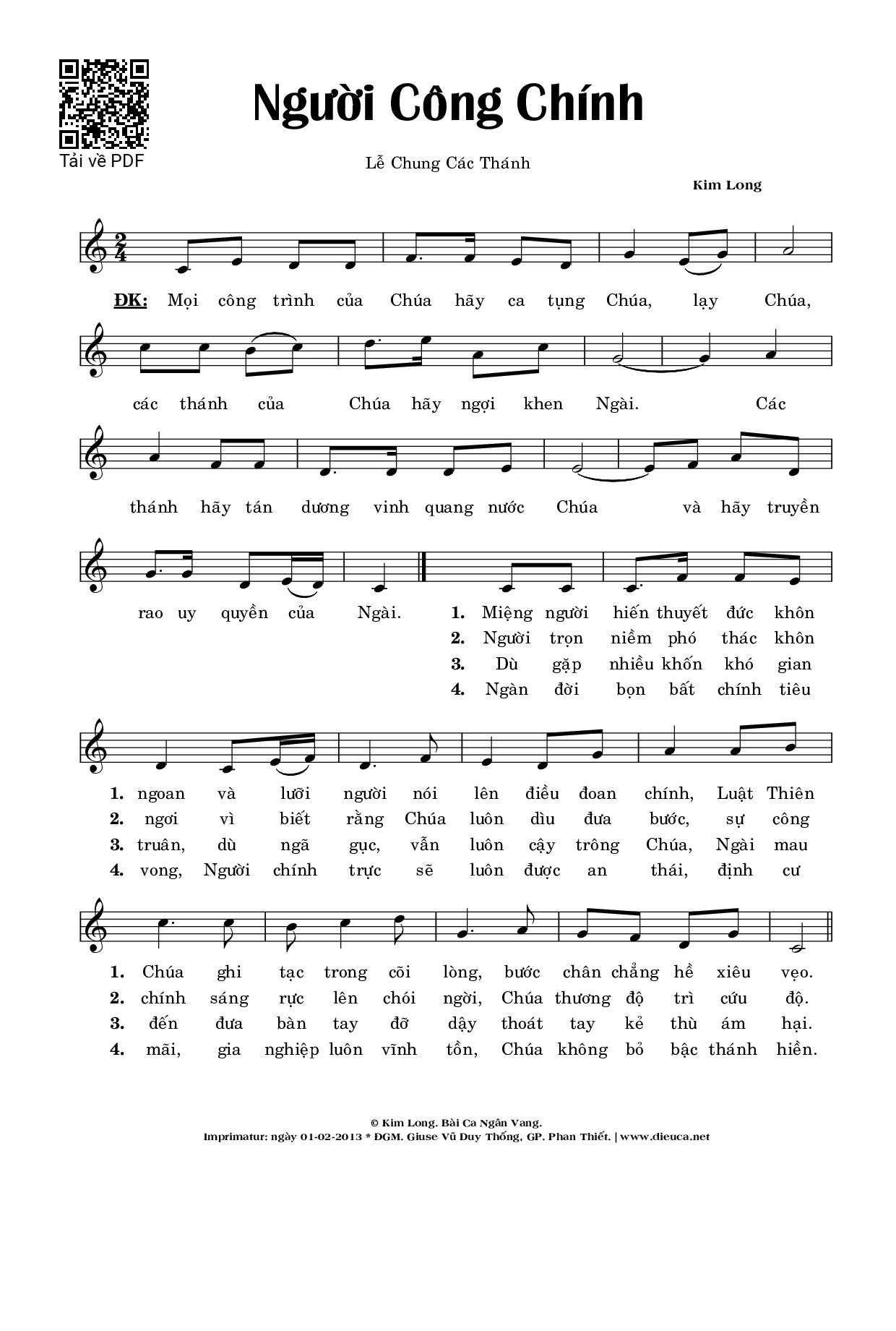 Sheet PDF of Người Công Chính