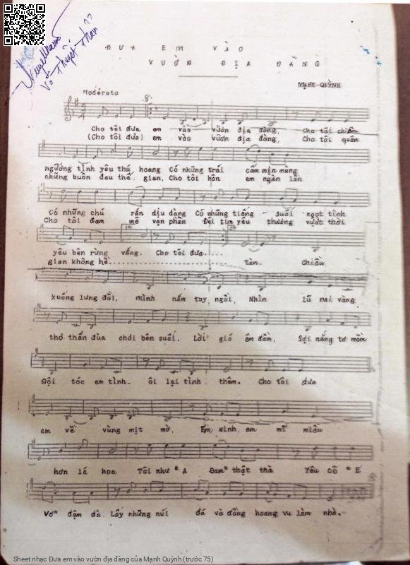 Sheet PDF of Đưa em vào vườn địa đàng