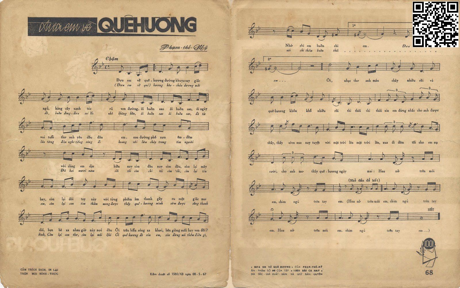 Page 2 of Sheet music PDF Đưa em về quê hương - Phạm Thế Mỹ