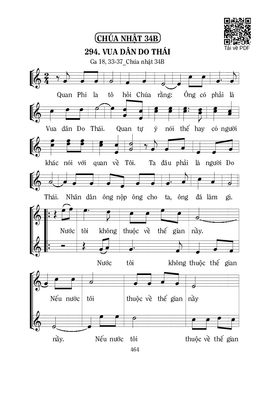 Sheet PDF of Vua Dân Do Thái