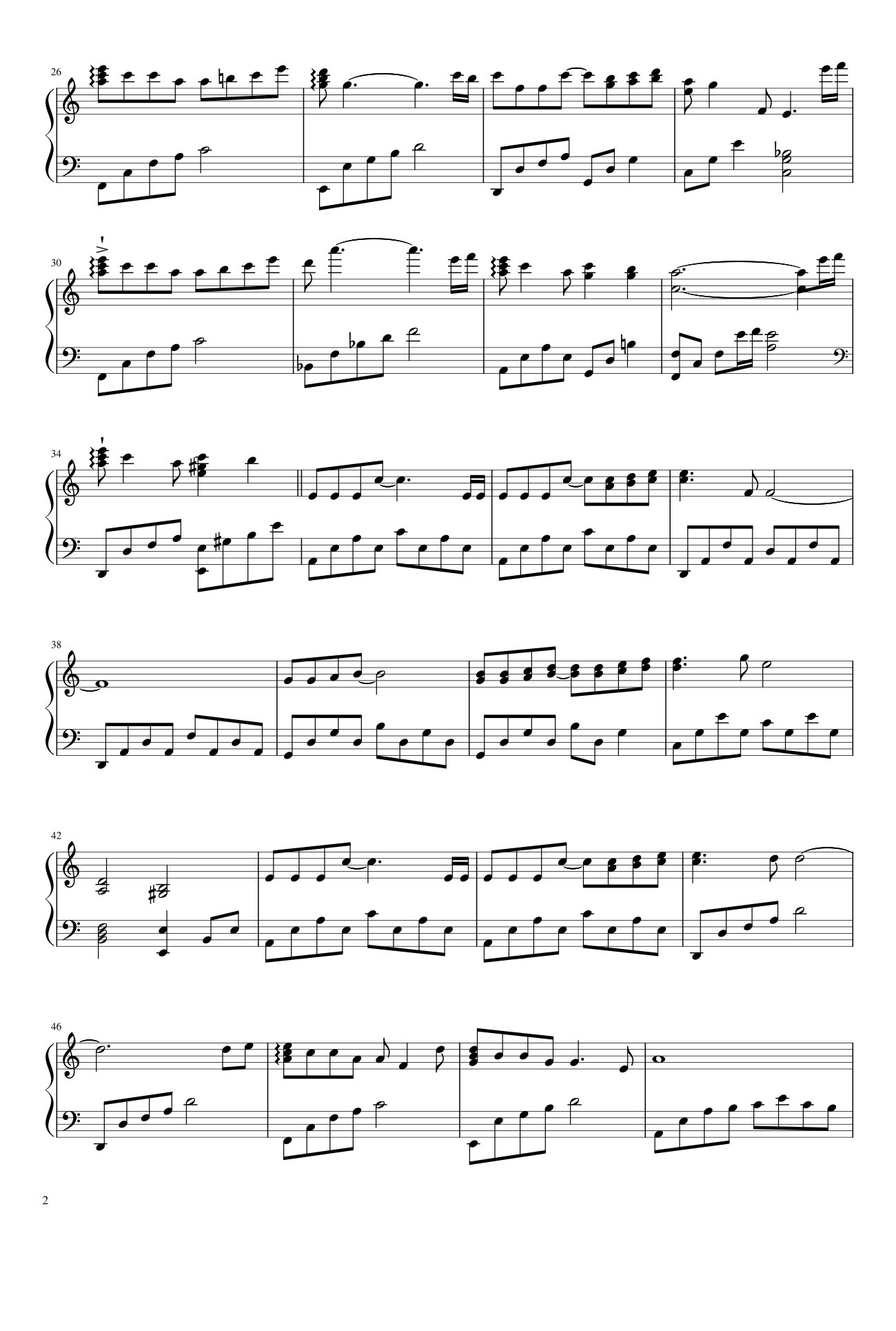 Page 2 of Sheet music PDF Dĩ Vãng Nhạt Nhòa Sheet Piano - Nhạc Hoa