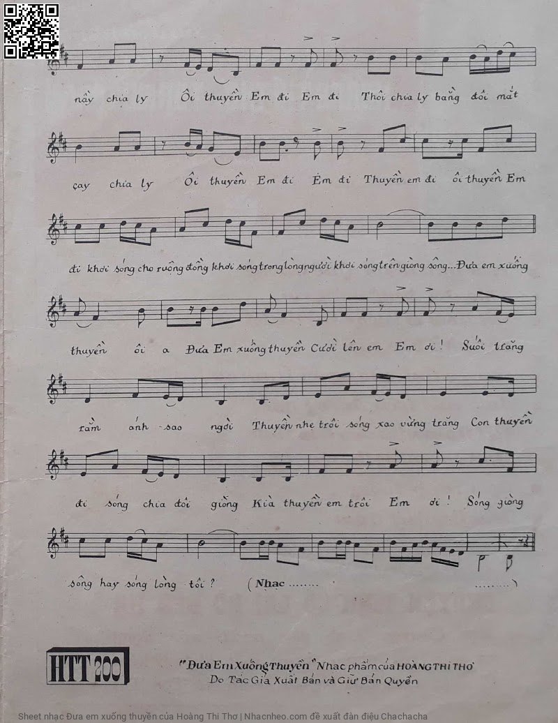Page 3 of Sheet music PDF Đưa em xuống thuyền - Hoàng Thi Thơ