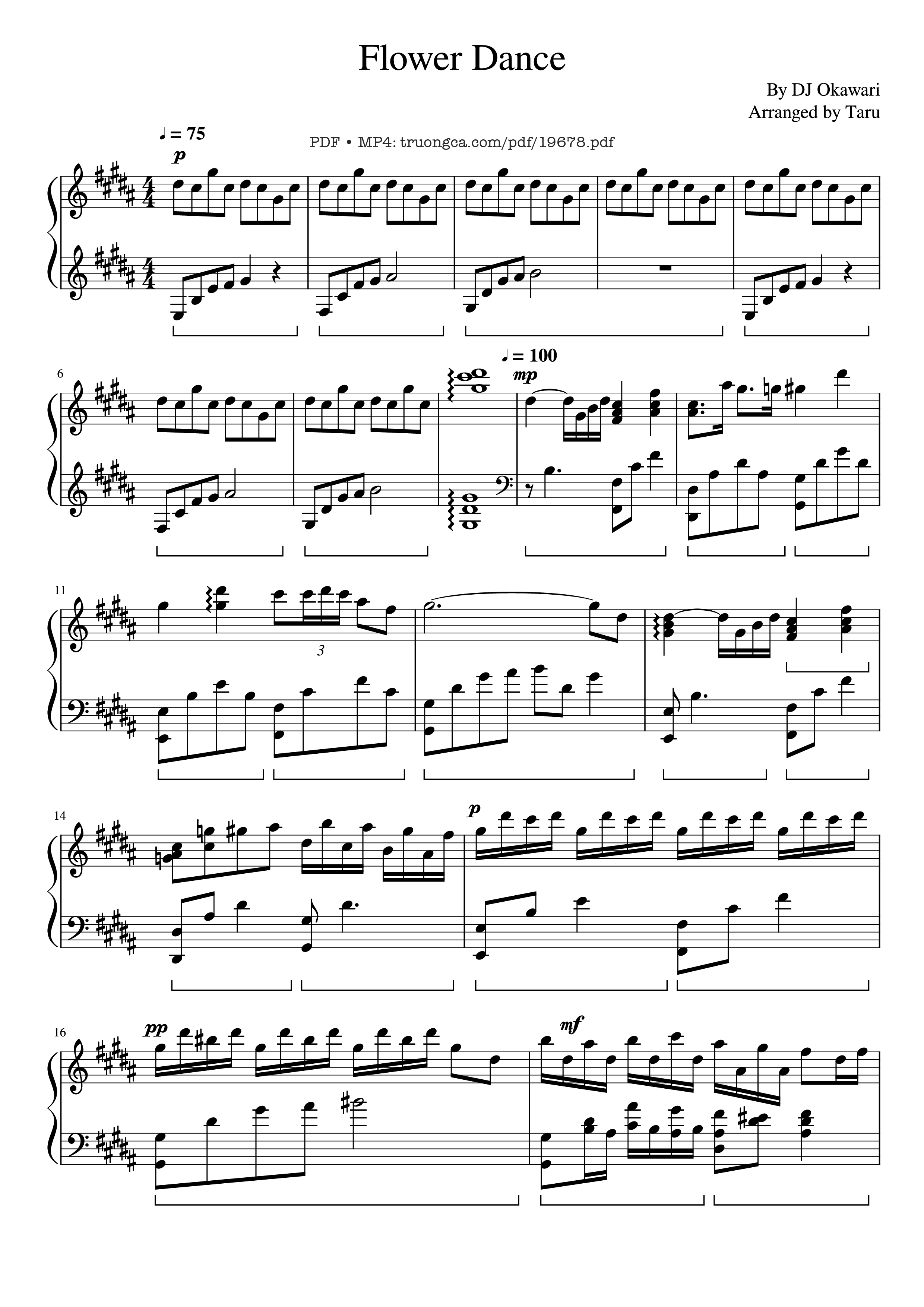 Sheet PDF of Flower Dance Sheet Piano