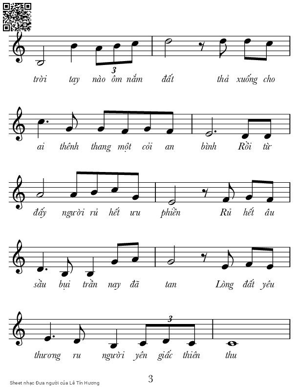Page 3 of Sheet music PDF Đưa người - Lê Tín Hương