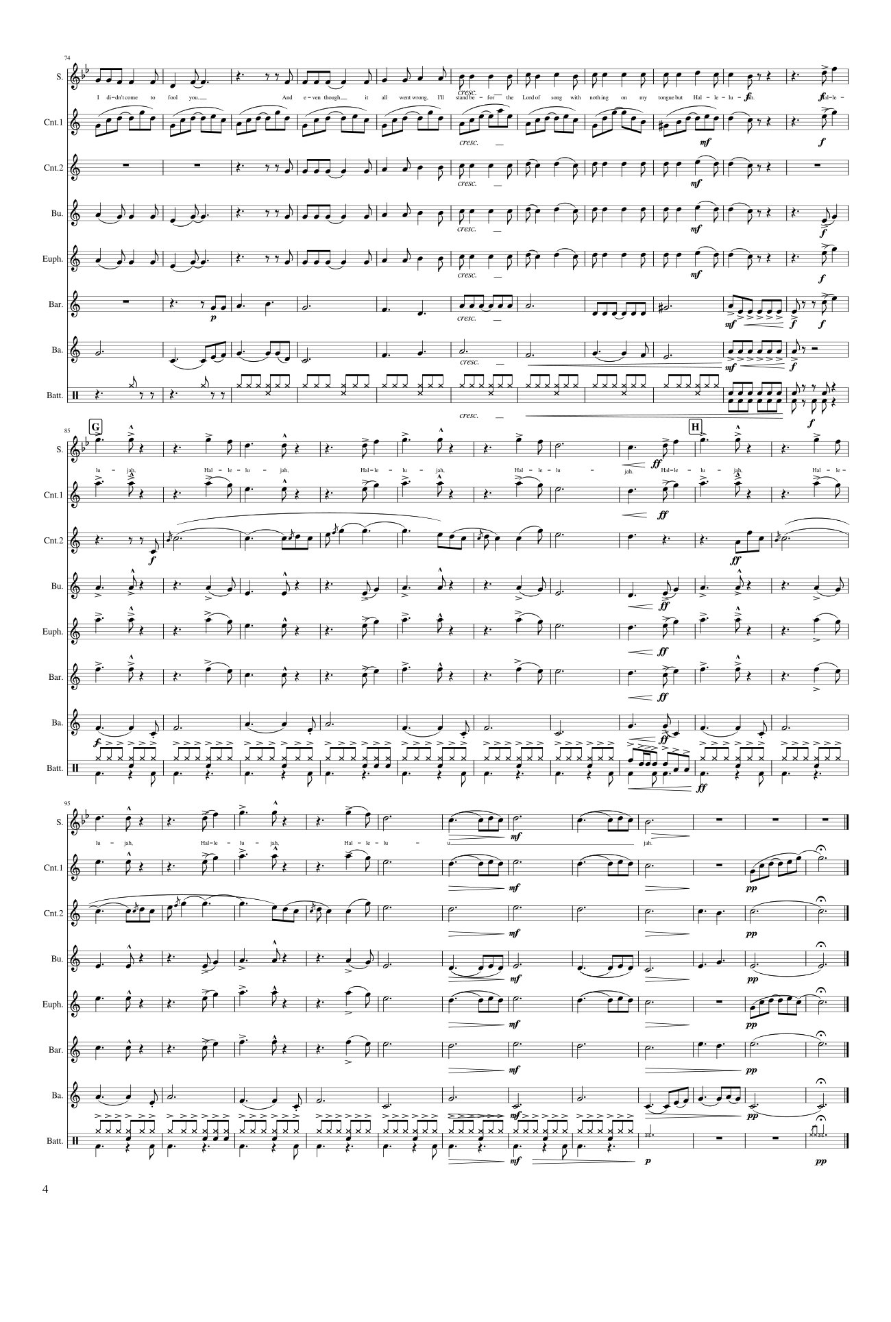Page 4 of Sheet music PDF Hallelujah - Bruno Périsset