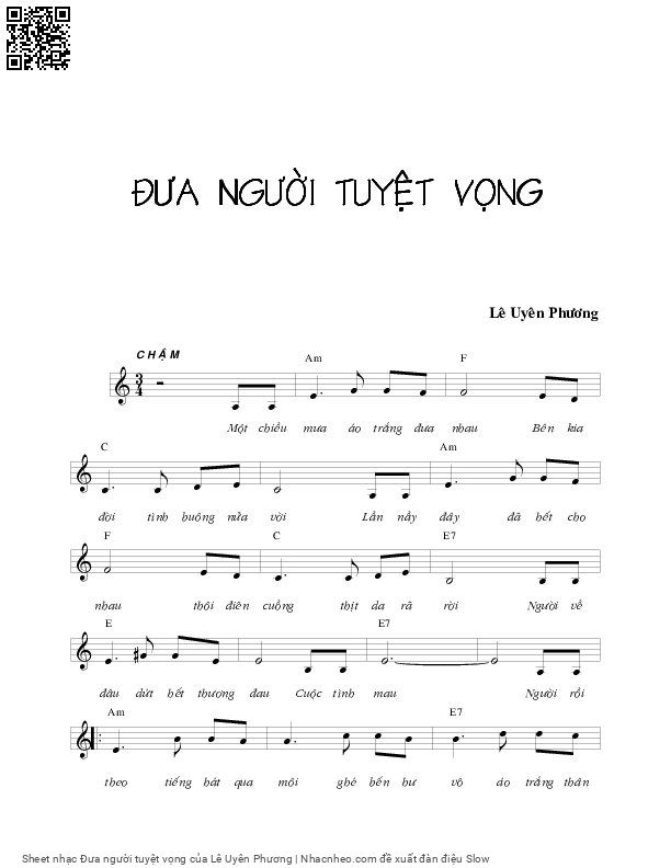 Sheet PDF of Đưa người tuyệt vọng