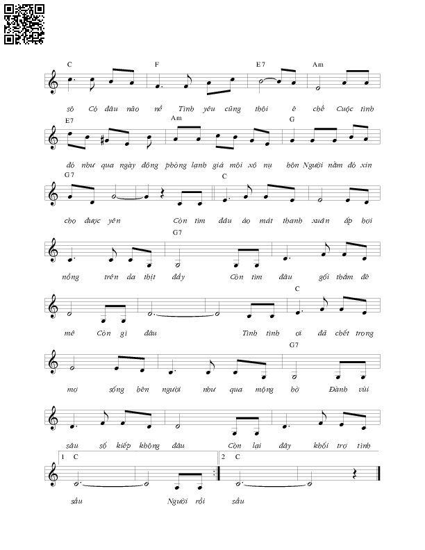 Page 2 of Sheet music PDF Đưa người tuyệt vọng - Lê Uyên Phương