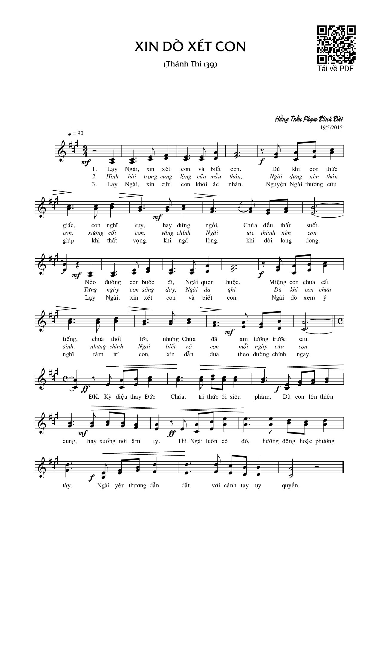 Sheet PDF of Xin dò xét - Phạm Đình Đài