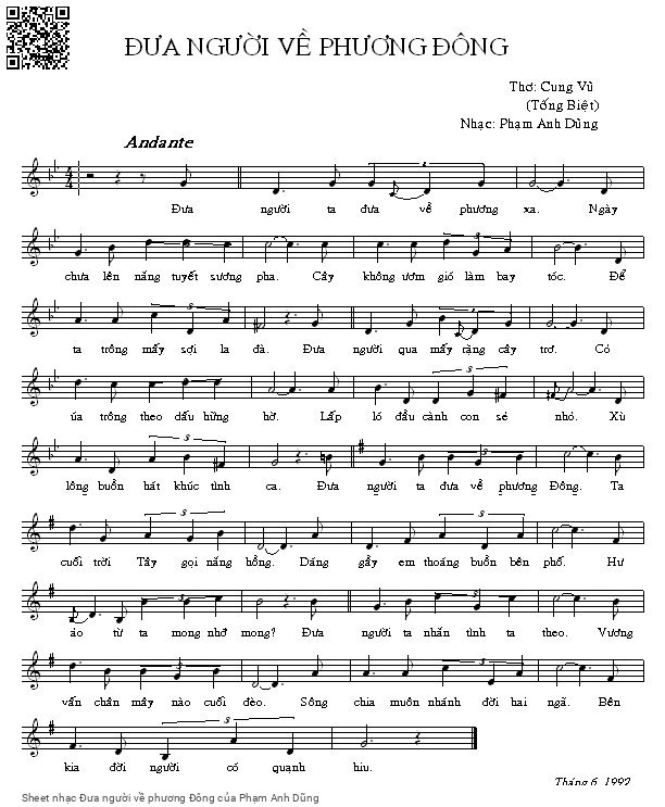 Sheet PDF of Đưa người về phương Đông