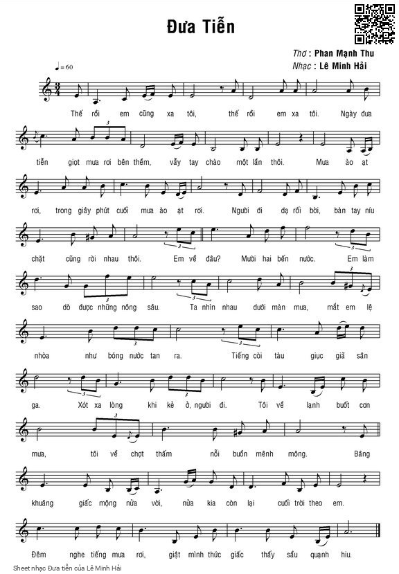 Sheet PDF of Đưa tiễn - Lê Minh Hải