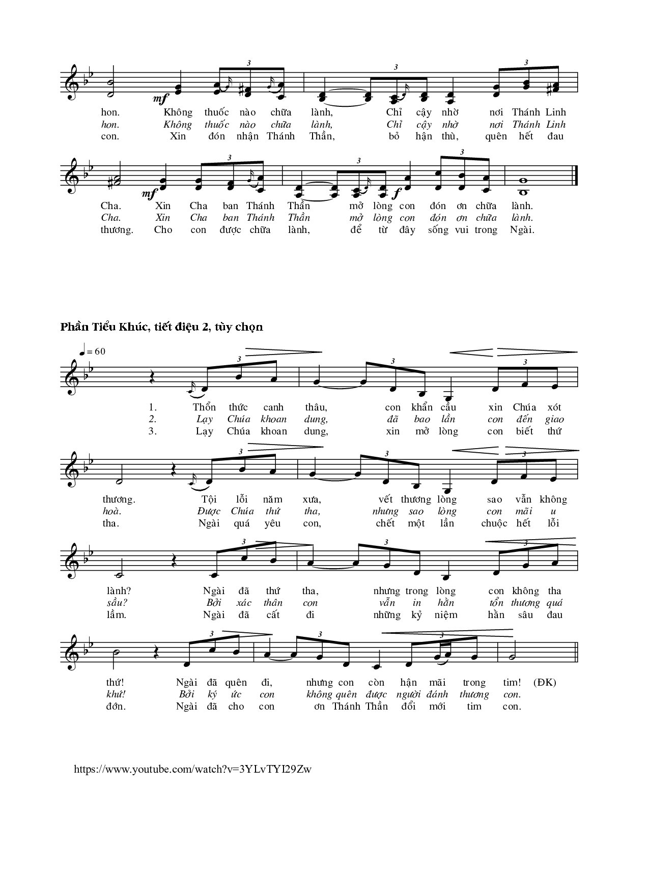 Page 2 of Sheet music PDF Xin chữa lành con - Phạm Đình Đài
