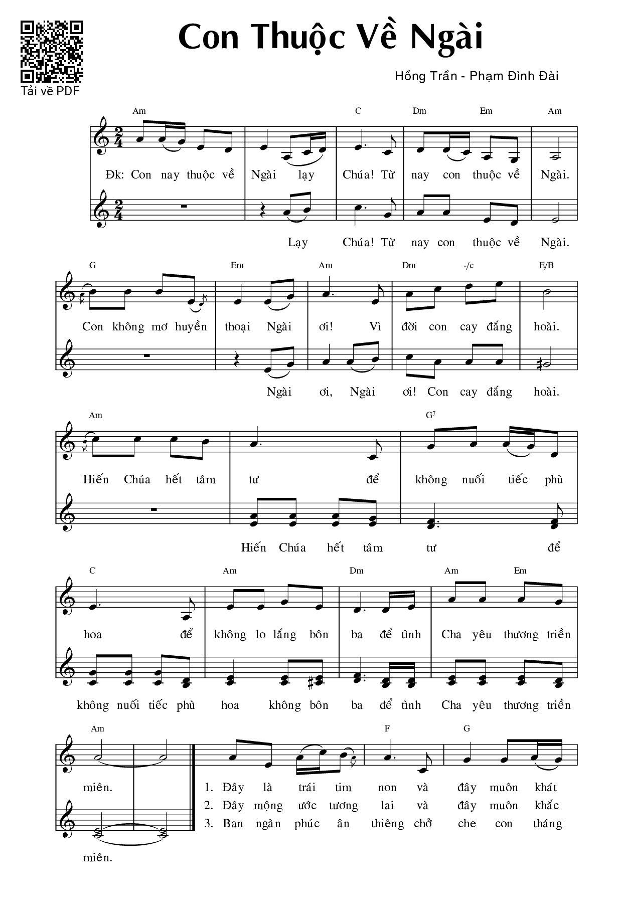 Con nay thuộc về Ngài lạy Chúa Từ nay con thuộc về Ngài, Trang 1