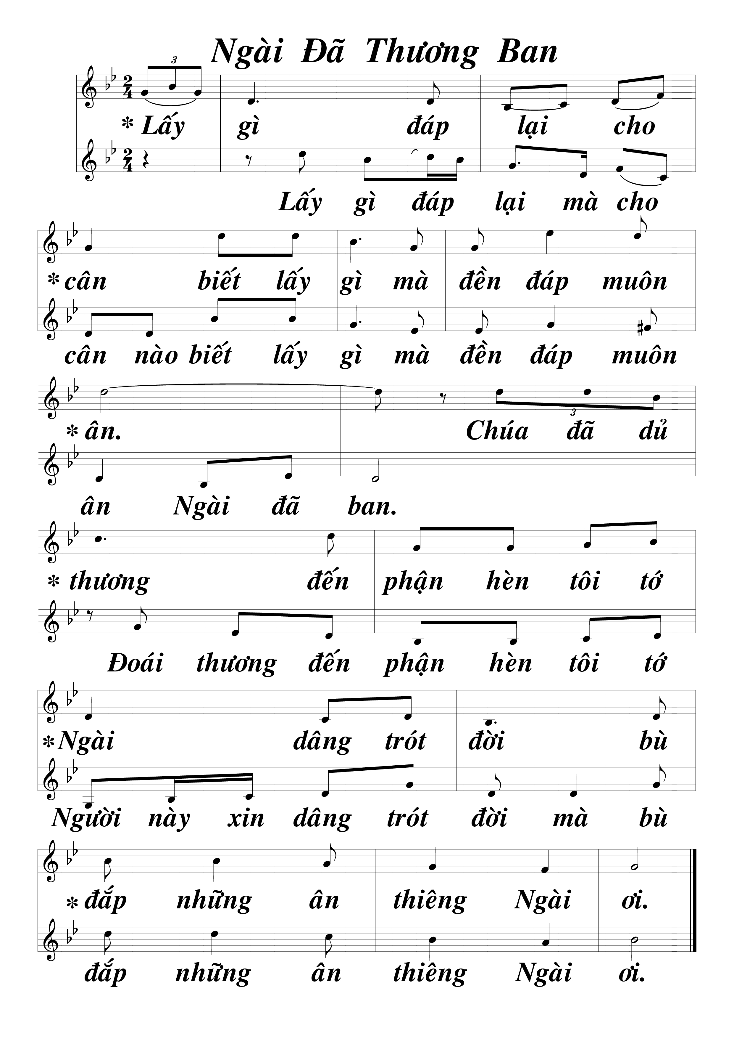 Page 1 of Sheet music PDF Ngài đã thương ban - Phạm Đình Đài