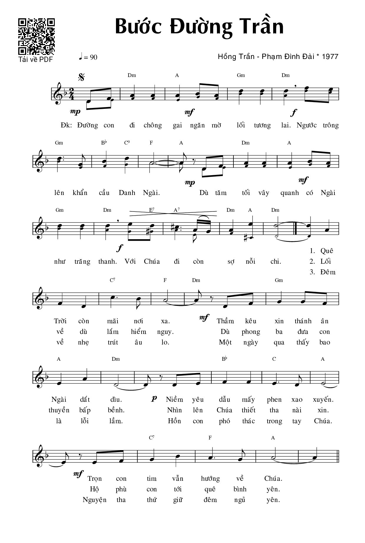 Sheet PDF of Bước đường trần