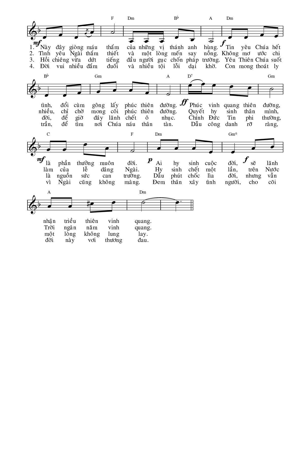 Page 2 of Sheet music PDF Triều thiên vinh quang - Phạm Đình Đài