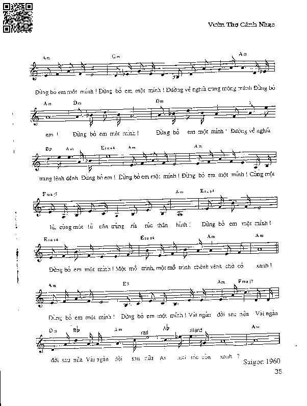Page 2 of Sheet music PDF Đừng bỏ em một mình - Phạm Duy