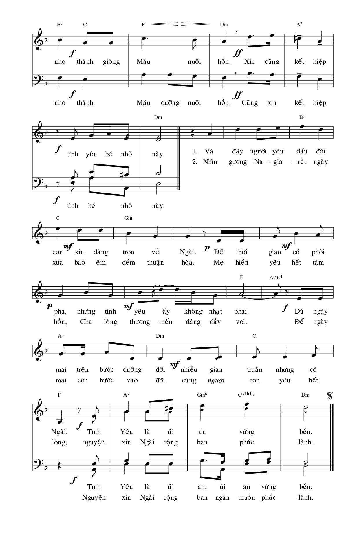 Page 2 of Sheet music PDF Dâng tim yêu - Phạm Đình Đài