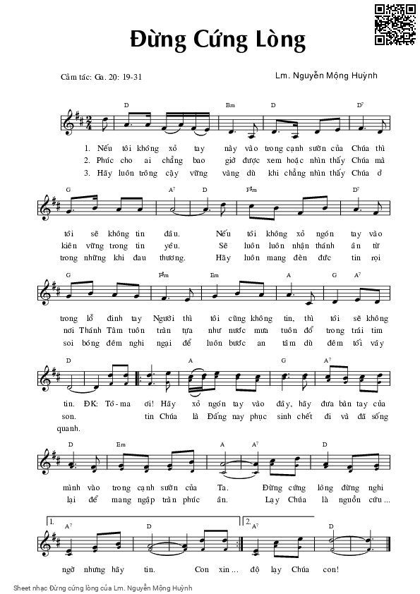 Sheet PDF of Đừng cứng lòng