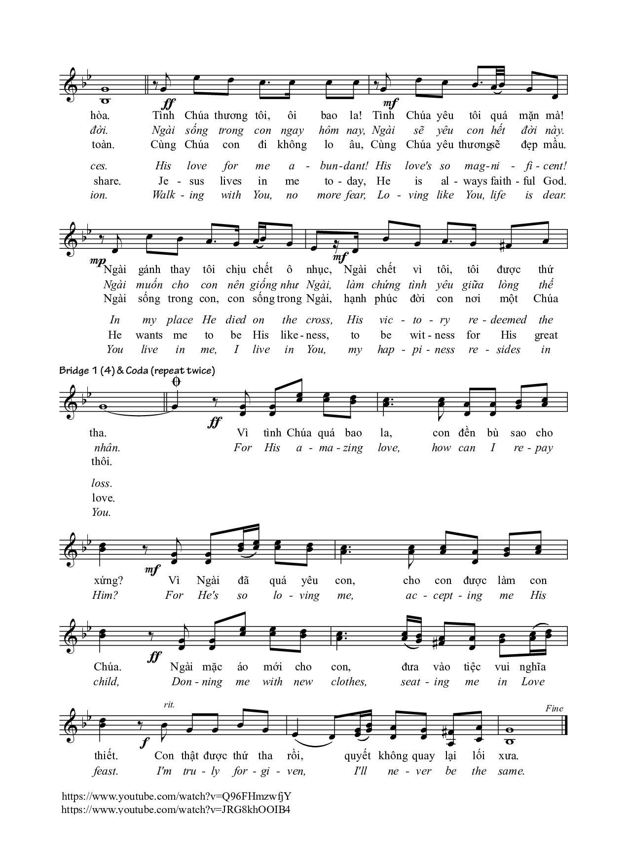 Page 2 of Sheet music PDF Tình Chúa thương tôi - Phạm Đình Đài