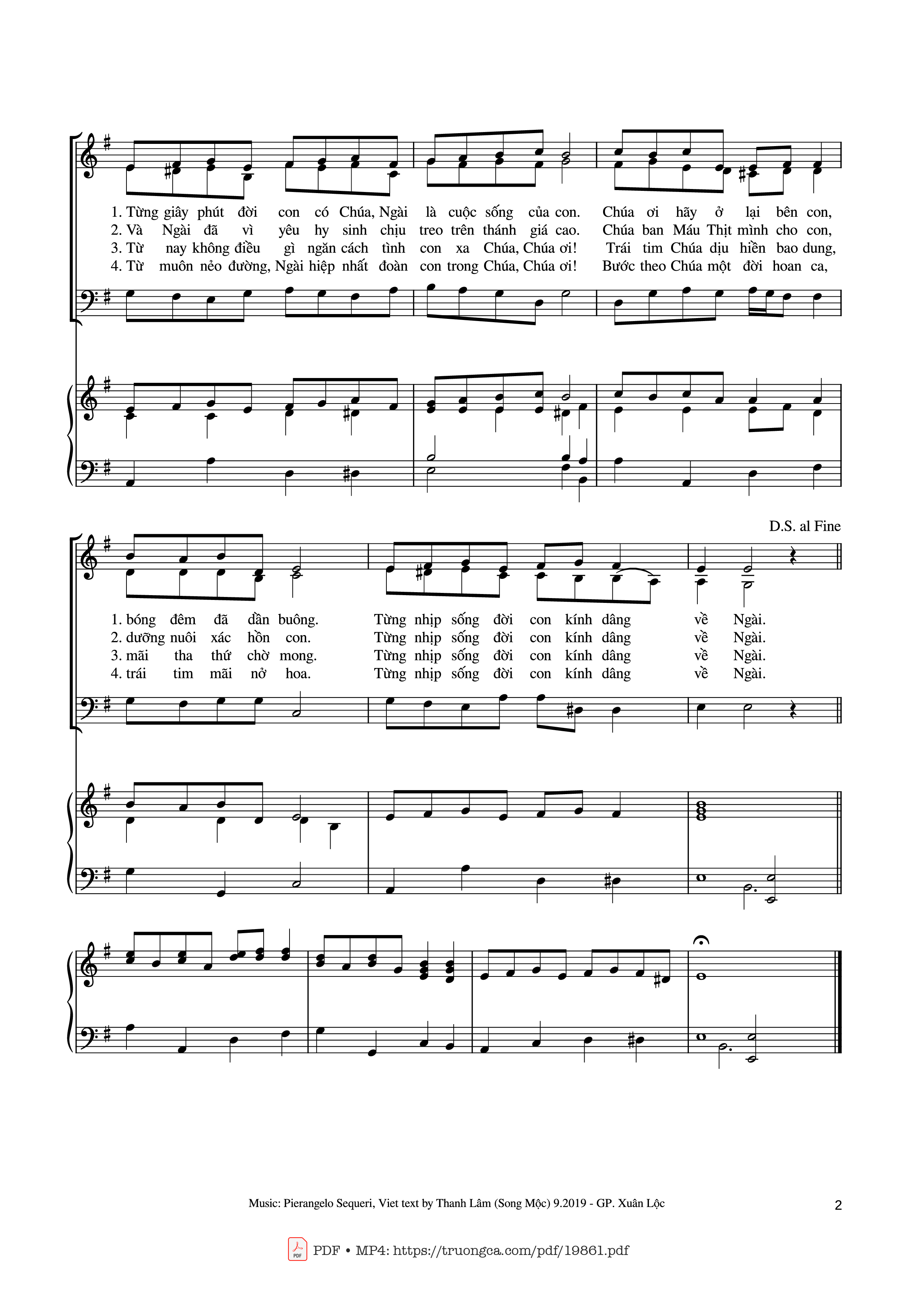 Page 2 of Sheet music PDF Ngài là cuộc sống của con Sheet đệm Piano - Thanh Lâm