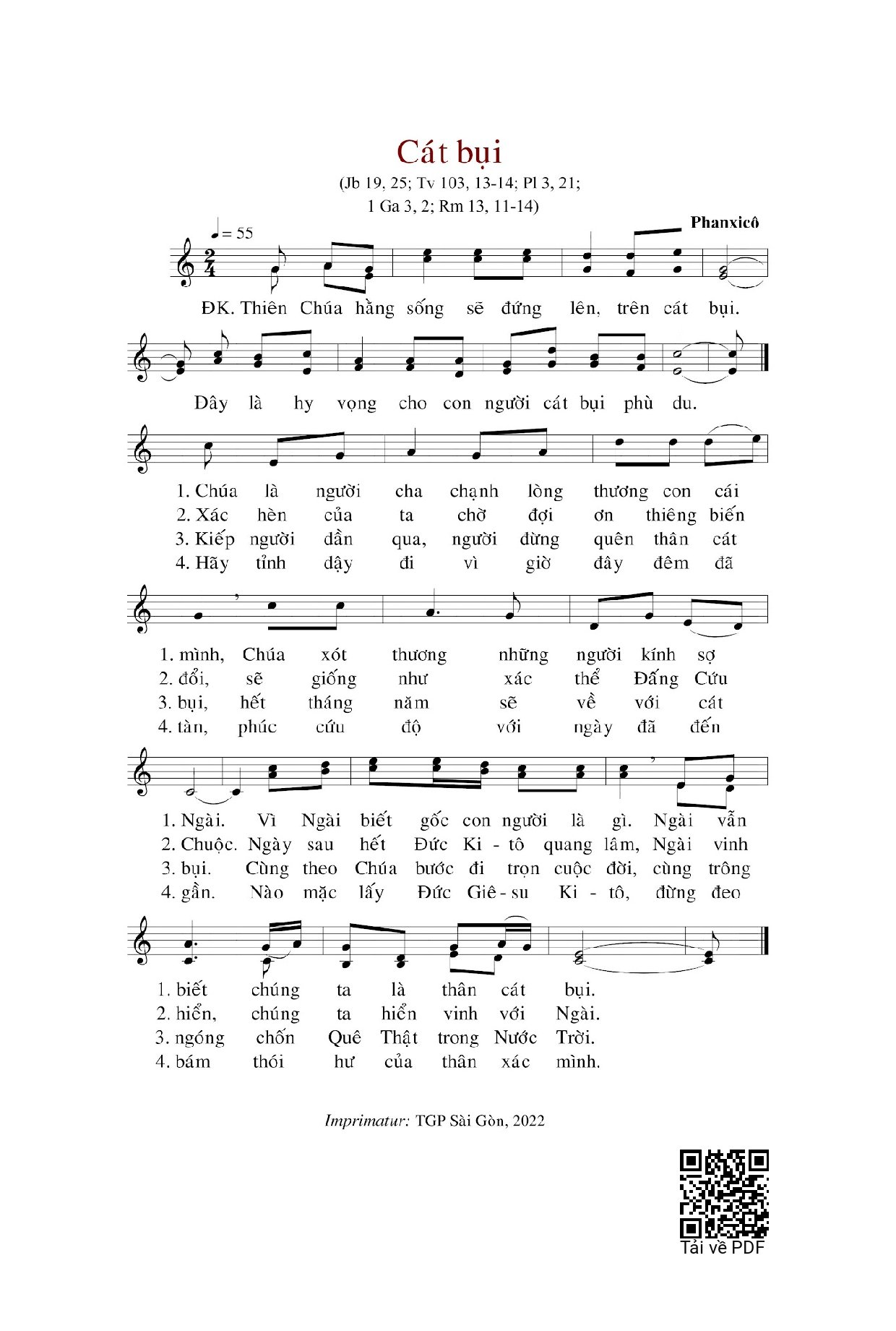 Sheet PDF of Cát Bụi - Phanxicô