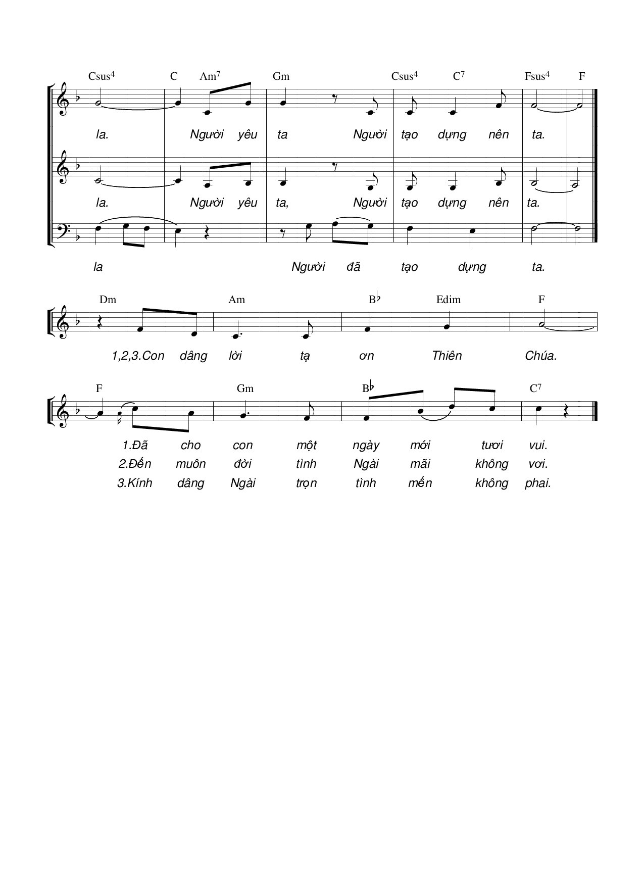 Page 2 of Sheet music PDF Đi về nhà Chúa (3 bè) - Hương Đan