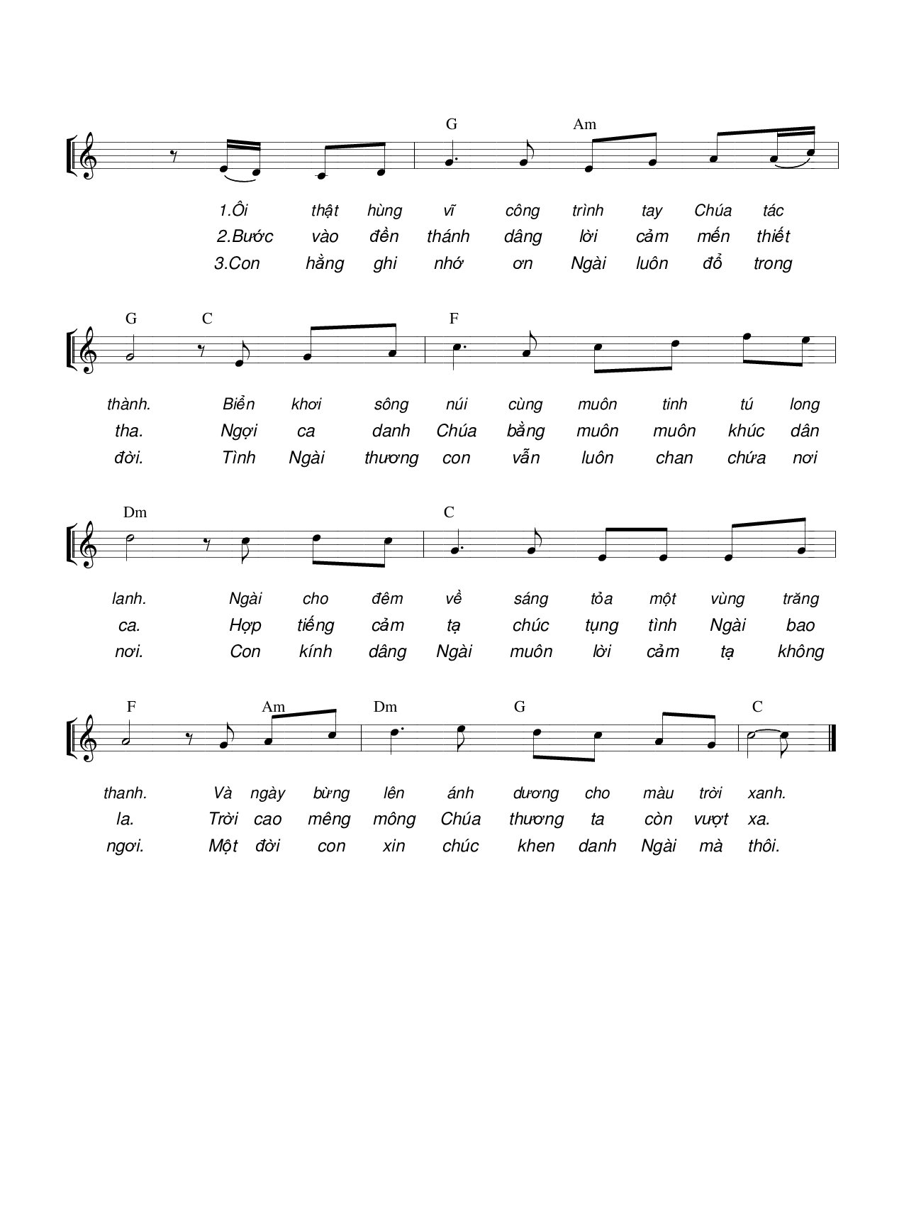 Page 3 of Sheet music PDF Hãy tung hô Chúa (3 bè) - Hương Đan