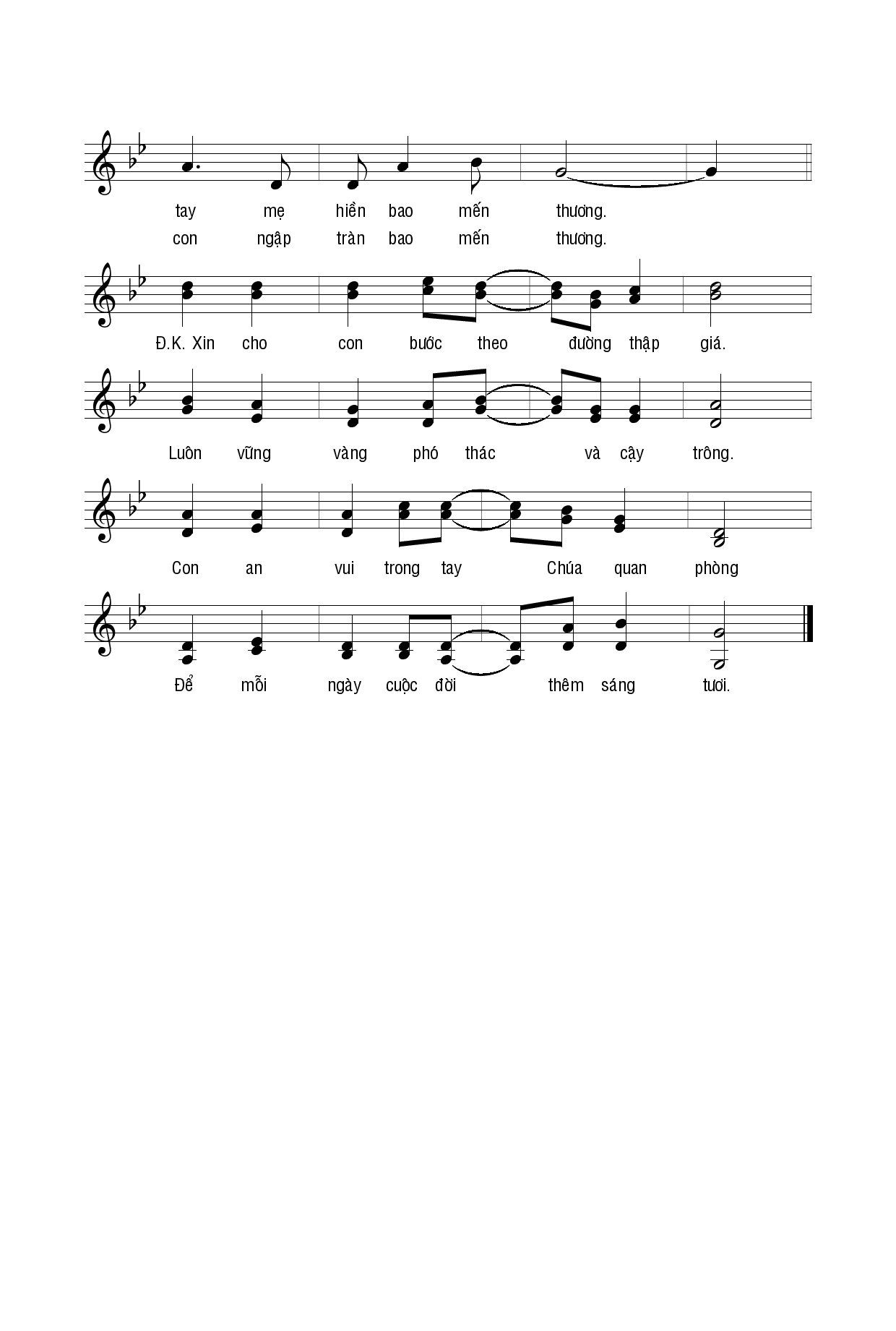 Page 2 of Sheet music PDF Lời nguyện xin - Hương Đan