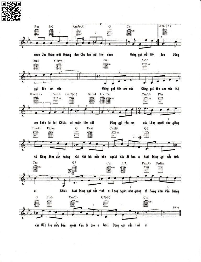 Page 2 of Sheet music PDF Đừng gọi tên em nữa - Đăng Khánh