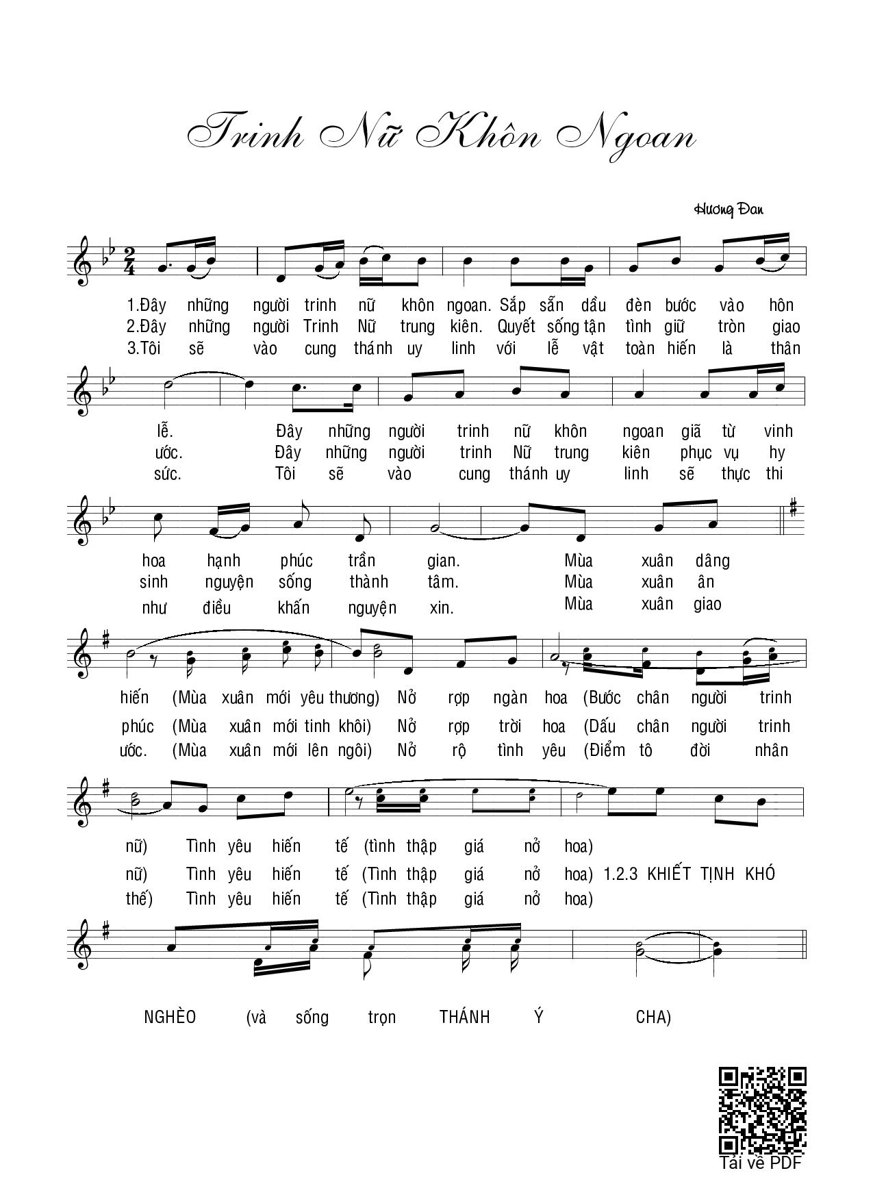 Sheet PDF of Trinh nữ khôn ngoan