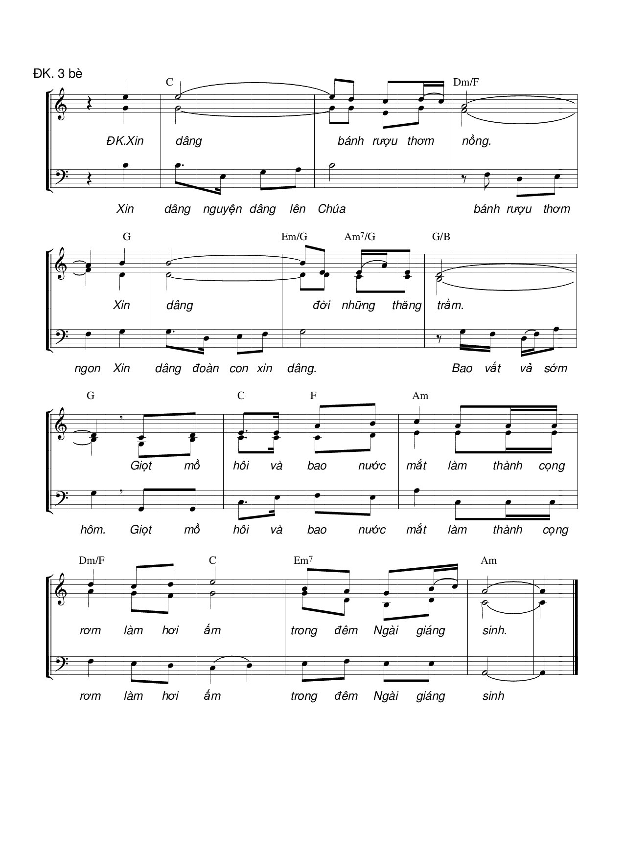 Page 2 of Sheet music PDF Lấy gì dâng Chúa đêm nay (3 bè) - Hương Đan