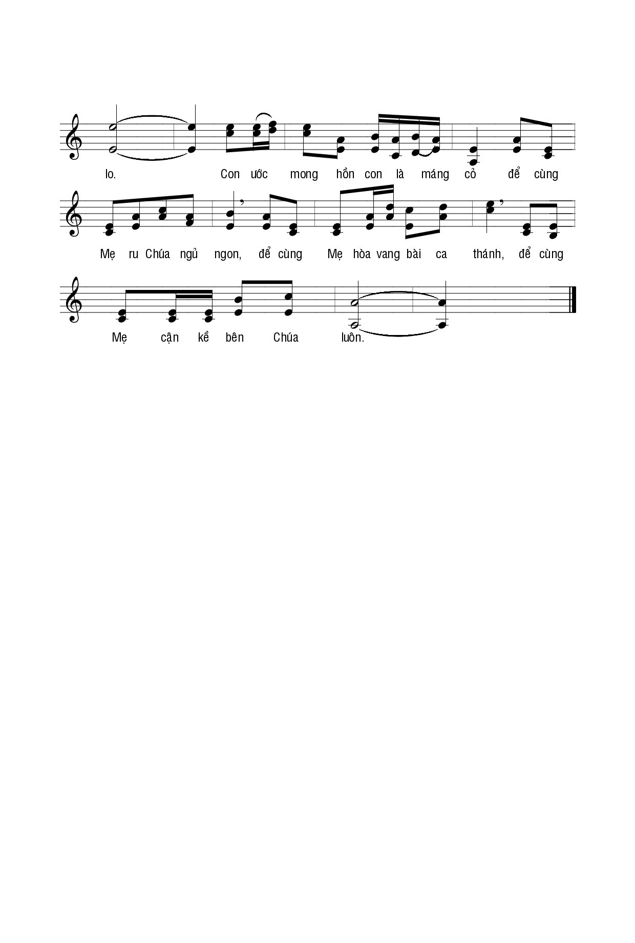 Page 2 of Sheet music PDF Mẹ bên nôi Chúa - Hương Đan