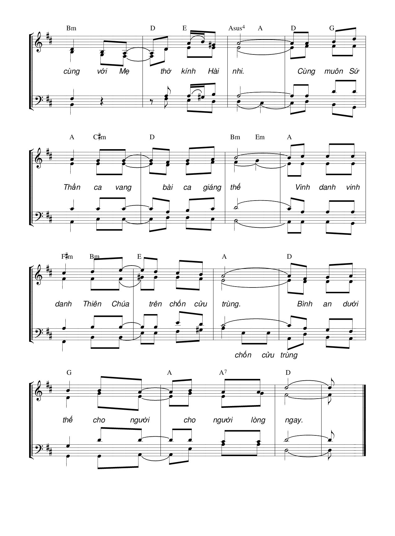 Page 3 of Sheet music PDF Nhớ về Bê Lem (4 bè) - Hương Đan