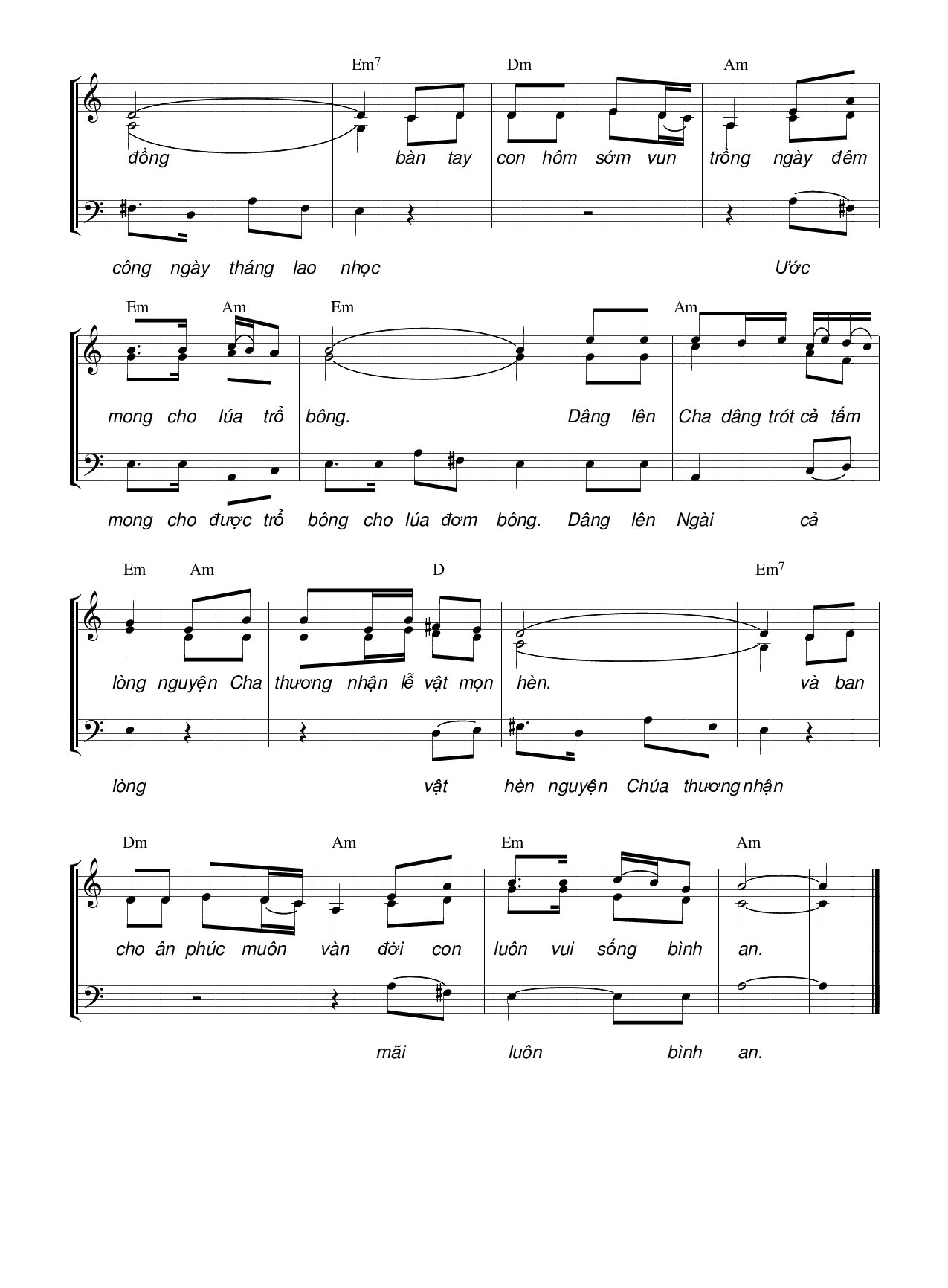 Page 2 of Sheet music PDF Dâng Cha ngày xuân (3 bè) - Hương Đan
