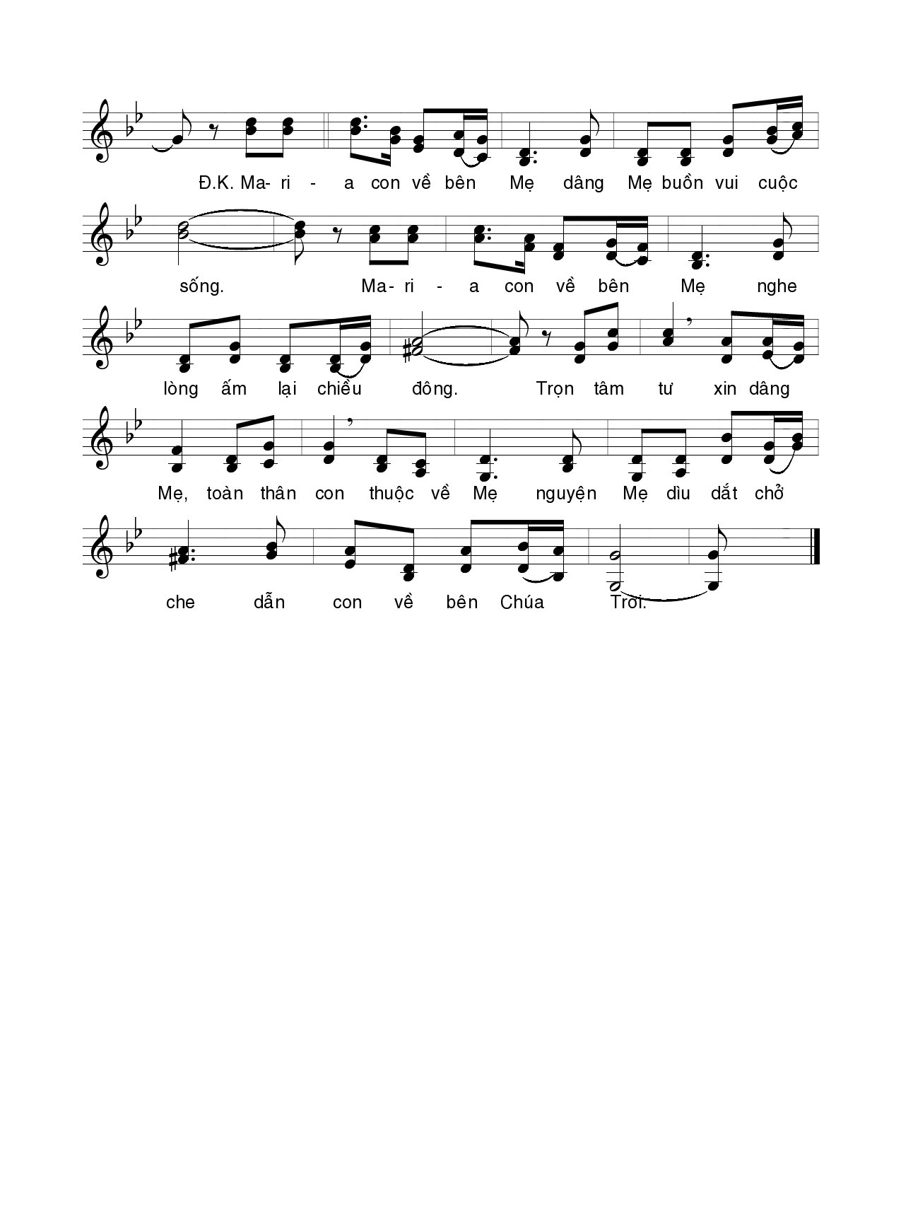 Page 2 of Sheet music PDF Con về bên Mẹ - Hương Đan