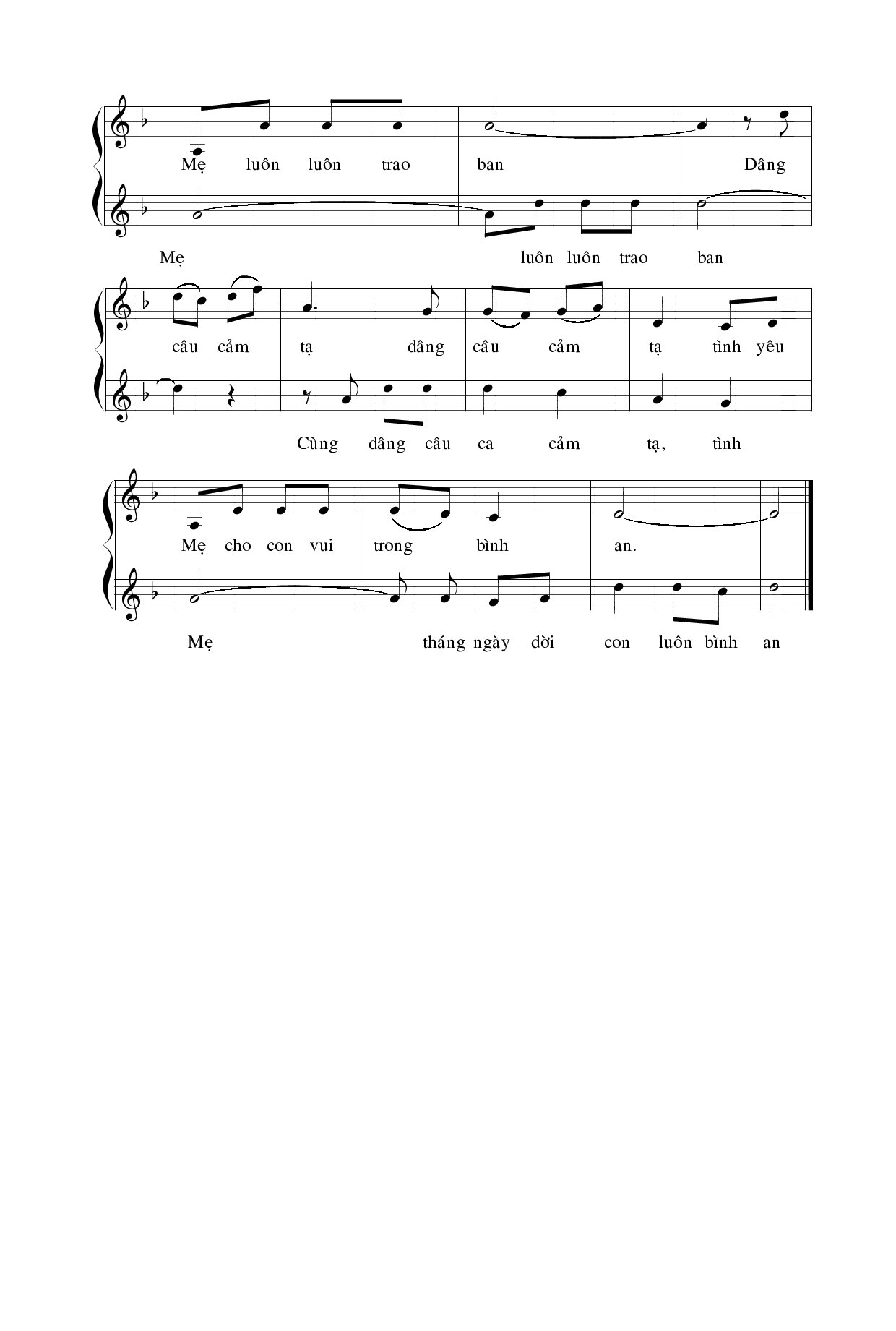 Page 2 of Sheet music PDF Dâng câu cảm tạ - Hương Đan