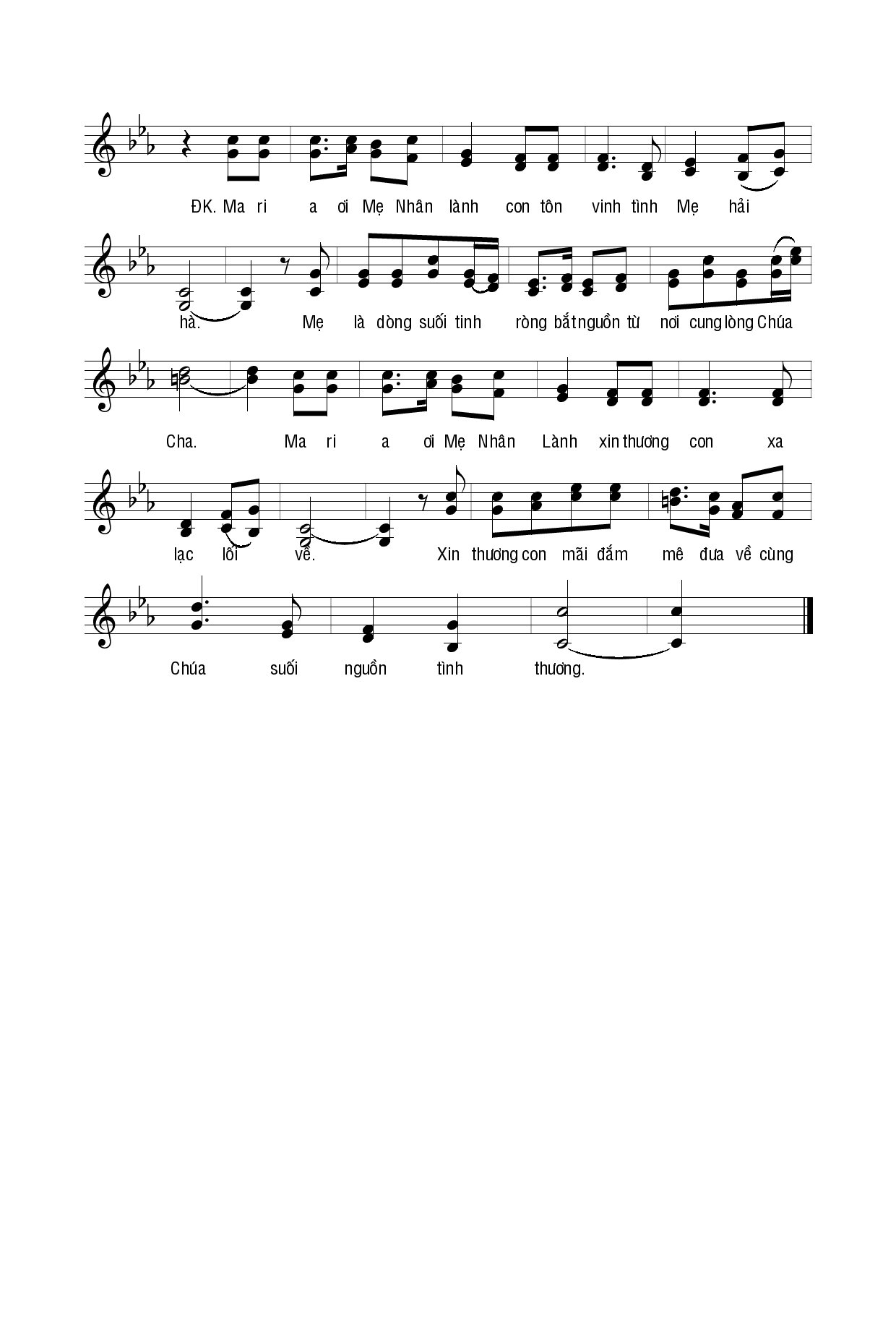 Page 2 of Sheet music PDF Dâng Mẹ Nhân Lành - Hương Đan