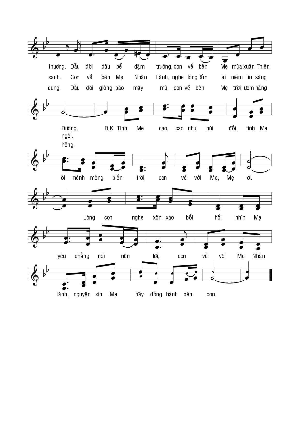 Page 2 of Sheet music PDF Maria Mẹ Nhân Lành - Hương Đan