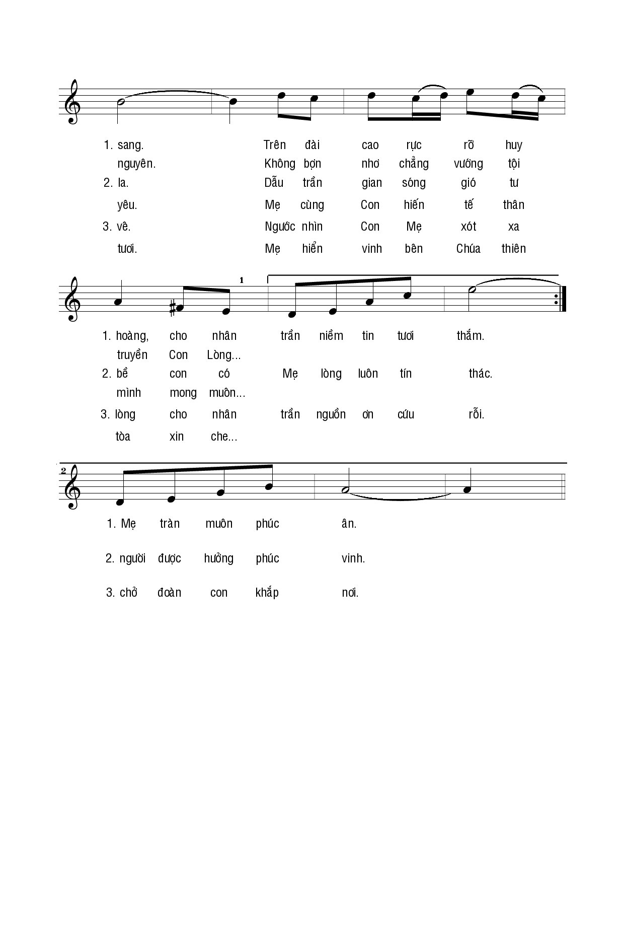 Page 2 of Sheet music PDF Sắc hoa dâng Mẹ - Hương Đan