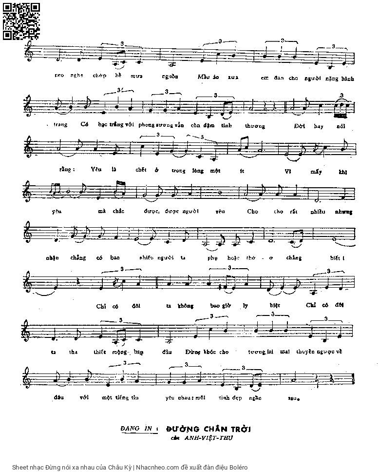 Page 3 of Sheet music PDF Đừng nói xa nhau - Châu Kỳ