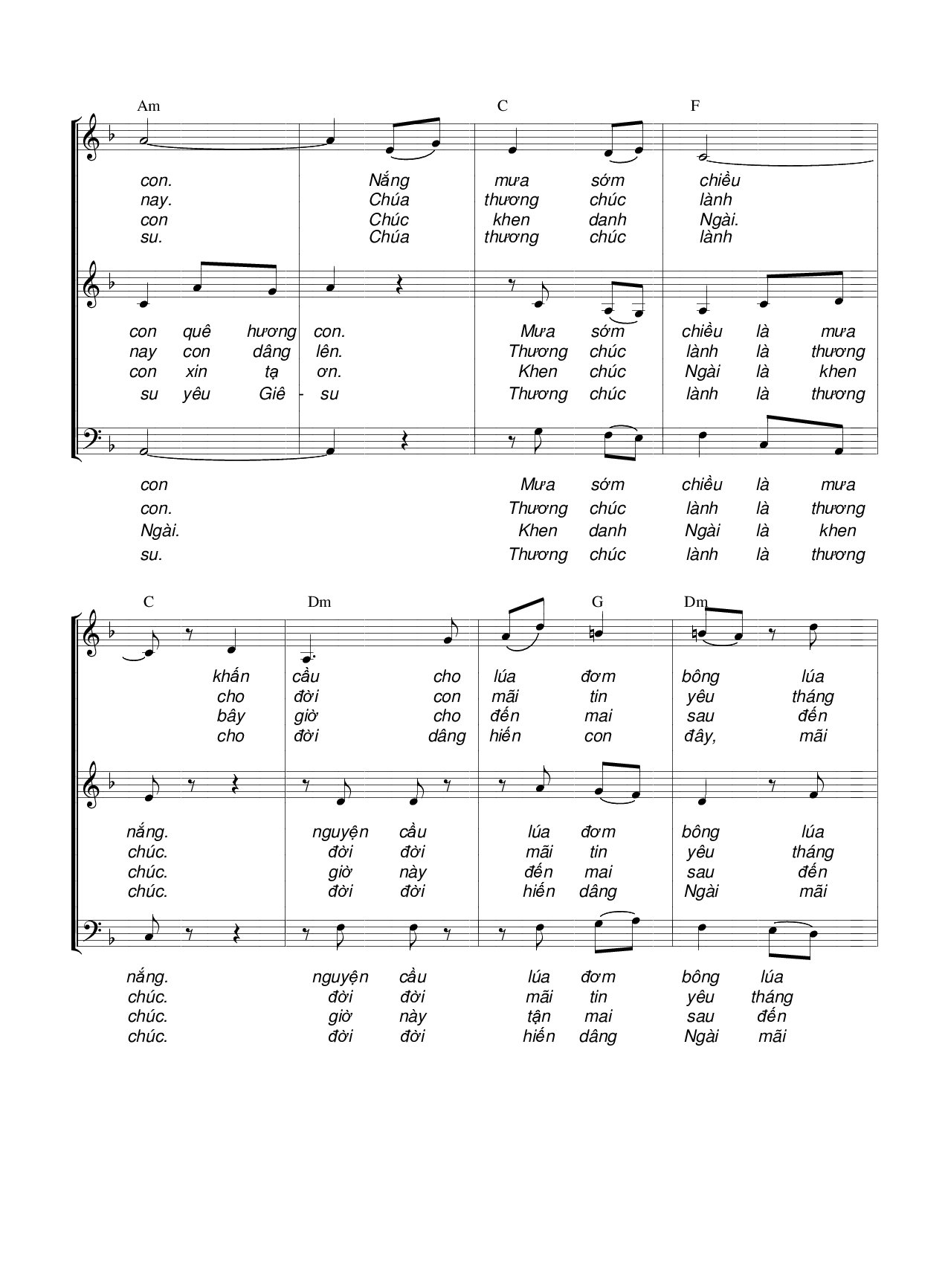 Page 2 of Sheet music PDF Với Mẹ con dâng (3 bè) - Hương Đan