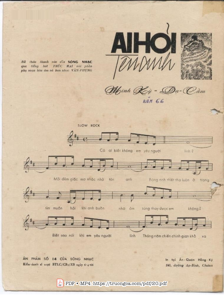 Page 2 of Sheet music PDF Ai hỏi tên anh - Minh Kỳ